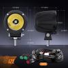 Nilight Motorcycle Led Pods Amber Fog Lights 2PCS 3Inch Yellow Round led Offroad Built-in EMC Driving Lights w/ 18AWG DT Wiring Harness Kit for Motorbike SUV ATV Truck Boat Tractor(2Pcs White Lights +Wiring harness)