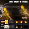 Nilight Motorcycle Led Pods Amber Fog Lights 2PCS 3Inch Yellow Round led Offroad Built-in EMC Driving Lights w/ 18AWG DT Wiring Harness Kit for Motorbike SUV ATV Truck Boat Tractor(2Pcs Amber Lights+Wiring harness)