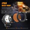 Nilight Motorcycle Led Pods Amber Fog Lights 2PCS 3Inch Yellow Round led Offroad Built-in EMC Driving Lights w/ 18AWG DT Wiring Harness Kit for Motorbike SUV ATV Truck Boat Tractor(2Pcs Amber Lights+Wiring harness)