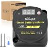Nilight Dual Battery Isolator Kit Smart Adjustable 12V 140 AMP Auto Manual Voltage Sensitive Relay VSR Automatic Disconnect Switch Delay Setting Waterproof for Truck Car Van RV ATV UTV Marine Boat(140 Amp w/Voltmeter)