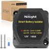 Nilight Dual Battery Isolator Kit Smart Adjustable 12V 140 AMP Auto Manual Voltage Sensitive Relay VSR Automatic Disconnect Switch Delay Setting Waterproof for Truck Car Van RV ATV UTV Marine Boat(140 Amp)