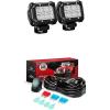 Nilight LED Light Bar 2PCS 18W Flood Led Off Road Lights With 12V 5Pin Rocker Switch 16AWG Wiring Harness Kit-2 Lead , 2 Years Warranty