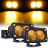 Nilight Motorcycle LED Pods 2 PCS 3 Inch Flood Offroad Fog Light 1160LM Driving Auxiliary Lights w/18AWG DT Wiring Harness Kit for ATV Truck Boat Tractor Forklift(Amber Led Pods)