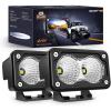 Nilight Motorcycle LED Pods 2 PCS 3 Inch Flood Offroad Fog Light 1160LM Driving Auxiliary Lights w/18AWG DT Wiring Harness Kit for ATV Truck Boat Tractor Forklift(White Led Pods)