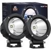 Nilight Motorcycle Led Pods Amber Fog Lights 2PCS 3Inch Yellow Round led Offroad Built-in EMC Driving Lights w/ 18AWG DT Wiring Harness Kit for Motorbike SUV ATV Truck Boat Tractor(2Pcs White Lights)