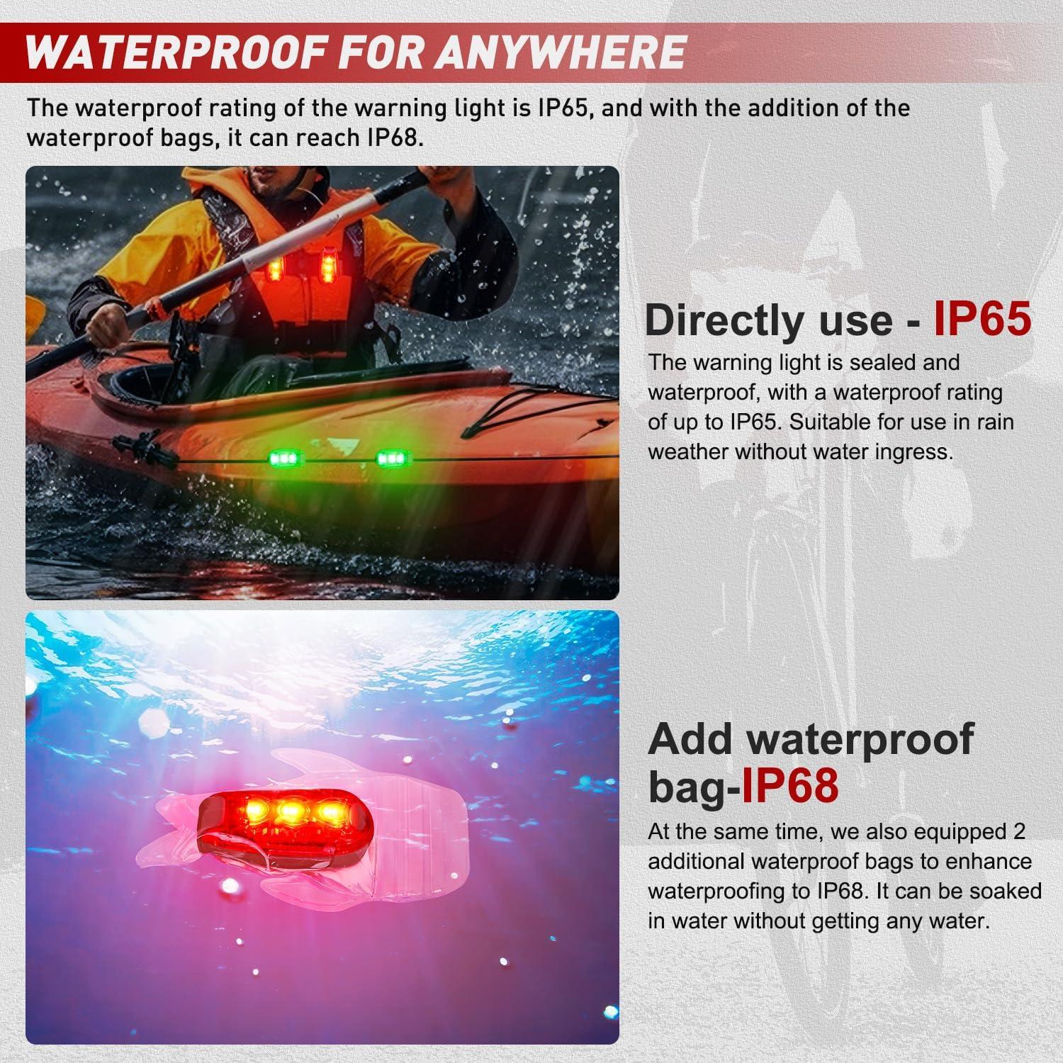 imageNilight Marine Boat Stern Light 12Inch White Fold Down Anchor Lights 12V 24V Waterproof 360 Lighting Navigation Lamp for Fishing Sailboat Yacht Pontoon Speedboat Dinghy3LED Safety LightRed Green