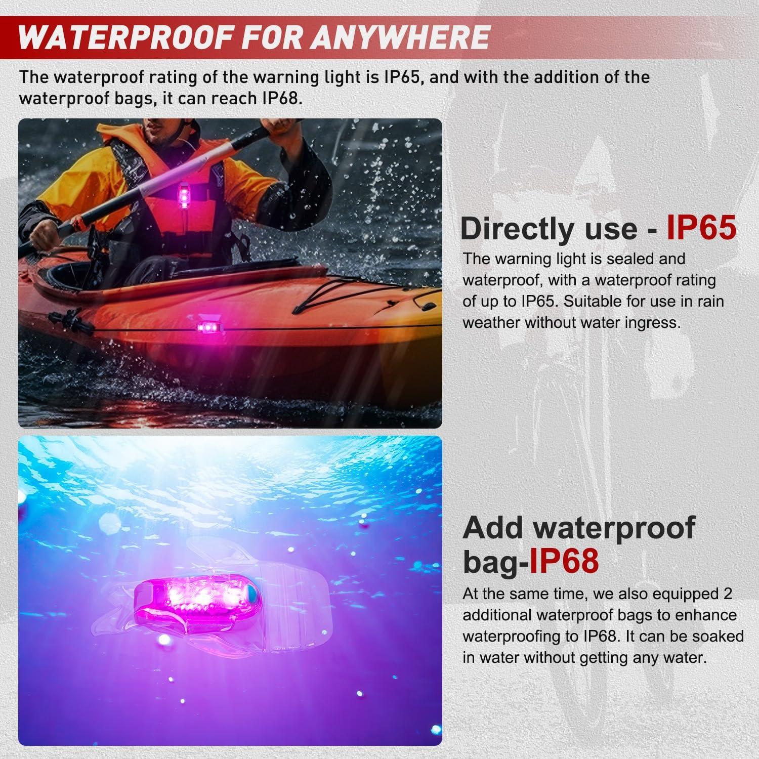 imageNilight Marine Boat Stern Light 12Inch White Fold Down Anchor Lights 12V 24V Waterproof 360 Lighting Navigation Lamp for Fishing Sailboat Yacht Pontoon Speedboat Dinghy3LED Safety LightPink