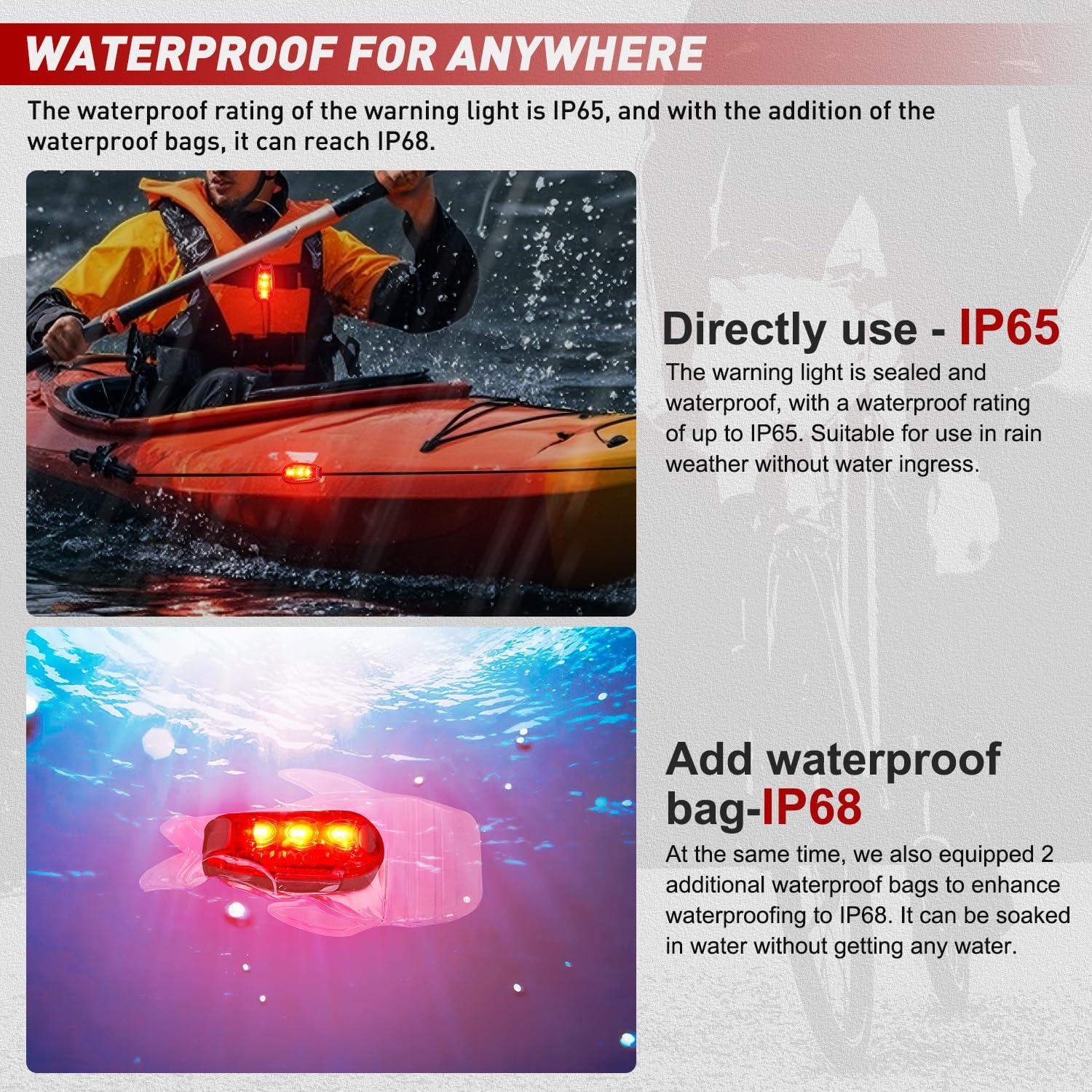 imageNilight Marine Boat Stern Light 12Inch White Fold Down Anchor Lights 12V 24V Waterproof 360 Lighting Navigation Lamp for Fishing Sailboat Yacht Pontoon Speedboat Dinghy3LED Safety LightRed
