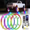 Nilight 4PCS 15.5inch Double Row LED Wheel Ring Lights Pure White with Wiring Harness Kit Rocker Switch Control Dual Row for Car Van SUV Truck(Dream Color-Double Row)