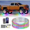 Nilight 4PCS 15.5inch Double Row LED Wheel Ring Lights Pure White with Wiring Harness Kit Rocker Switch Control Dual Row for Car Van SUV Truck(Dream Color-Single Row)