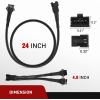 Nilight Extension Cable for Motorcycle LED Strip Lights 4PCS 2 Feet Extension Cords 3PCS 2 Way Y Splitter 4PIN Extension Cord for Underglow Neon Accent Light Strips Rock Lights