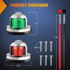 Nilight Marine Boat Stern Light 12Inch White Fold Down Anchor Lights 12V 24V Waterproof 360° Lighting Navigation Lamp for Fishing Sailboat Yacht Pontoon Speedboat Dinghy(8LED Navigation Light-2Pcs)