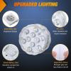 Nilight Marine Boat Stern Light 12Inch White Fold Down Anchor Lights 12V 24V Waterproof 360° Lighting Navigation Lamp for Fishing Sailboat Yacht Pontoon Speedboat Dinghy(4PCS RGB Boat Light)