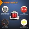 Nilight Marine Boat Stern Light 12Inch White Fold Down Anchor Lights 12V 24V Waterproof 360° Lighting Navigation Lamp for Fishing Sailboat Yacht Pontoon Speedboat Dinghy(8LED Navigation Light-2Pcs)