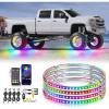 Nilight 4PCS 15.5inch Double Row LED Wheel Ring Lights Pure White with Wiring Harness Kit Rocker Switch Control Dual Row for Car Van SUV Truck(Dream Color-Single Row)