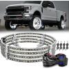Nilight 4PCS 15.5inch Double Row LED Wheel Ring Lights Pure White with Wiring Harness Kit Rocker Switch Control Dual Row for Car Van SUV Truck(Pure White)