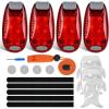 Nilight Marine Boat Stern Light 12Inch White Fold Down Anchor Lights 12V 24V Waterproof 360° Lighting Navigation Lamp for Fishing Sailboat Yacht Pontoon Speedboat Dinghy(3LED Safety Light-Red)