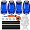 Nilight Marine Boat Stern Light 12Inch White Fold Down Anchor Lights 12V 24V Waterproof 360° Lighting Navigation Lamp for Fishing Sailboat Yacht Pontoon Speedboat Dinghy(3LED Safety Light-Blue)