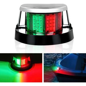 Nilight Marine Boat Stern Light 12Inch White Fold Down Anchor Lights 12V 24V Waterproof 360° Lighting Navigation Lamp for Fishing Sailboat Yacht Pontoon Speedboat Dinghy(24LED Navigation Light-1Pc)