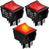 Nilight 12PCS 12V Blue Round Toggle LED Switch 20A 12V DC On/Off SPST for Car Truck Rocker On-Off Control(3PCS Rocker Switches Red LED)