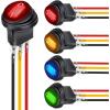 Nilight 12PCS 12V Blue Round Toggle LED Switch 20A 12V DC On/Off SPST for Car Truck Rocker On-Off Control(5Pcs Mixed Color)
