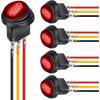 Nilight 12PCS 12V Blue Round Toggle LED Switch 20A 12V DC On/Off SPST for Car Truck Rocker On-Off Control(5Pcs Red)