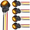 Nilight 12PCS 12V Blue Round Toggle LED Switch 20A 12V DC On/Off SPST for Car Truck Rocker On-Off Control(5Pcs Yellow)