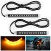 Nilight 32 LED 8’’ Flexible License Plate Light Strip Tail Brake Stop Turn Signal Universal Fit for Harley Motorcycle Bike ATV Car SUV(White Yellow)