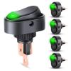 Nilight 5PCS LED Lighted Rocker Switch 12V Red Illuminated ON Off Toggle Switches 30A 3Pin SPST Oval Shaped 12mm Hole for Automotive Car Truck RV Motorcycles Marine Boats(5Pcs Rocker Switch Green)