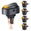 Nilight 5PCS LED Lighted Rocker Switch 12V Red Illuminated ON Off Toggle Switches 30A 3Pin SPST Oval Shaped 12mm Hole for Automotive Car Truck RV Motorcycles Marine Boats(5Pcs Rocker Switch Yellow)
