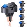 Nilight 5PCS LED Lighted Rocker Switch 12V Red Illuminated ON Off Toggle Switches 30A 3Pin SPST Oval Shaped 12mm Hole for Automotive Car Truck RV Motorcycles Marine Boats(5Pcs Rocker Switch Blue)