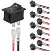 Nilight 8PCS 12V 20A Round Blue Toggle LED Rocker Switch On-Off Control SPST 3Pins for 12V Car Truck Boat Marine Off-Road Vehicle with 24PCS Wires(10PCS Mini ON/Off Switch)