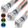 Nilight 8PCS 12V 20A Round Blue Toggle LED Rocker Switch On-Off Control SPST 3Pins for 12V Car Truck Boat Marine Off-Road Vehicle with 24PCS Wires(16mm RGB Toggle Switch)