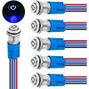 Nilight 8PCS 12V 20A Round Blue Toggle LED Rocker Switch On-Off Control SPST 3Pins for 12V Car Truck Boat Marine Off-Road Vehicle with 24PCS Wires(6pcs 12mm LED Switch Blue)