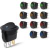 Nilight 90013L 12PCS Round Toggle LED Switch 12V Car Truck Rocker On-Off Control Blue Green Yellow Red