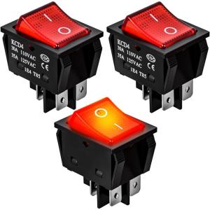 Nilight 12PCS 12V Blue Round Toggle LED Switch 20A 12V DC On/Off SPST for Car Truck Rocker On-Off Control(3PCS Rocker Switches Red LED)