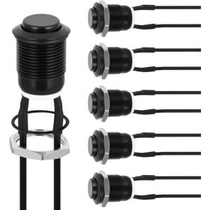 Nilight 8PCS 12V 20A Round Blue Toggle LED Rocker Switch On-Off Control SPST 3Pins for 12V Car Truck Boat Marine Off-Road Vehicle with 24PCS Wires(6PCS 12mm Momentary Switch)