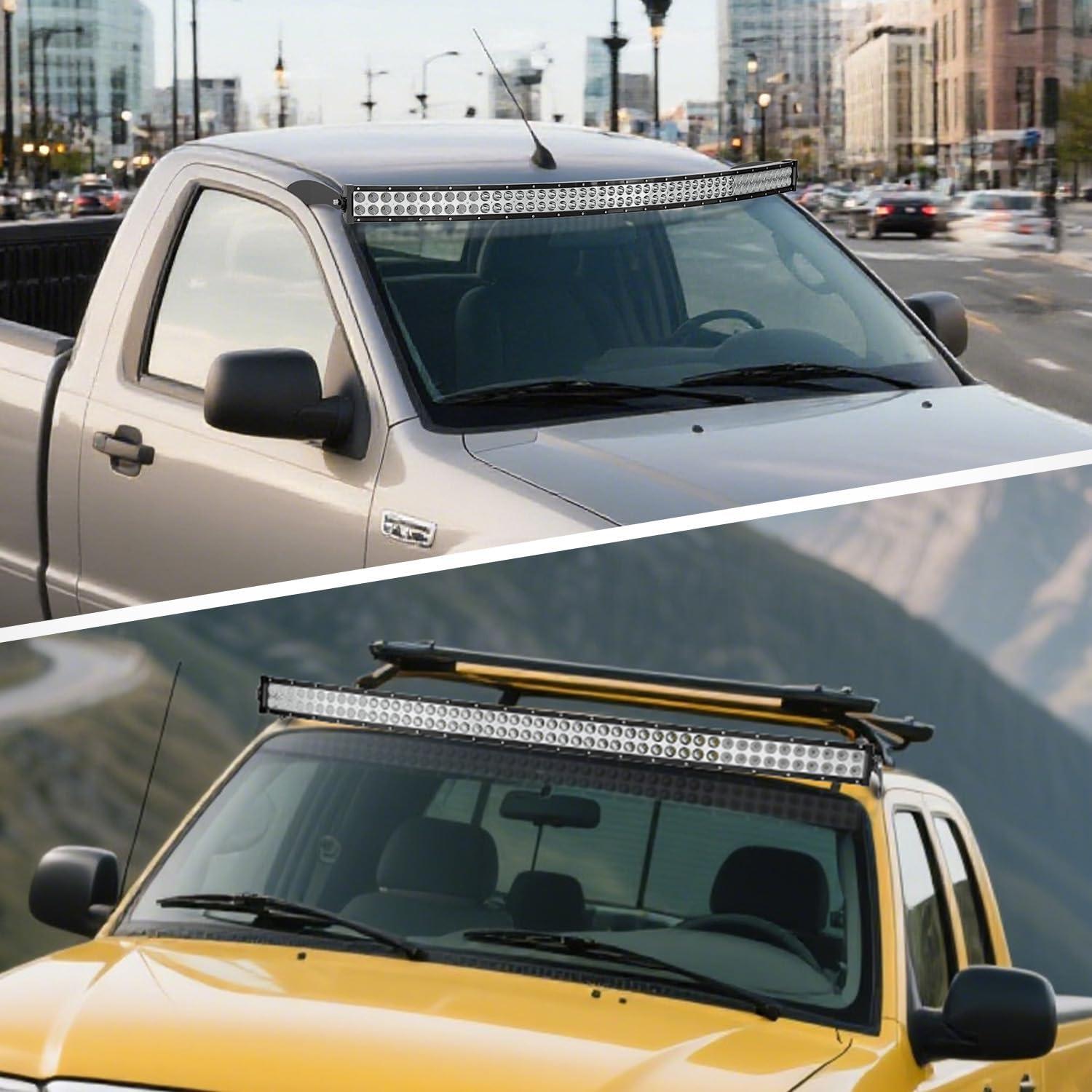 imageNilight 50 inch Curved LED Light Bar Bracket Mounting Upper Windshield Roof Cab Brackets Compatible with Ford Ranger 19932011 Pickup 4Door or 2Door