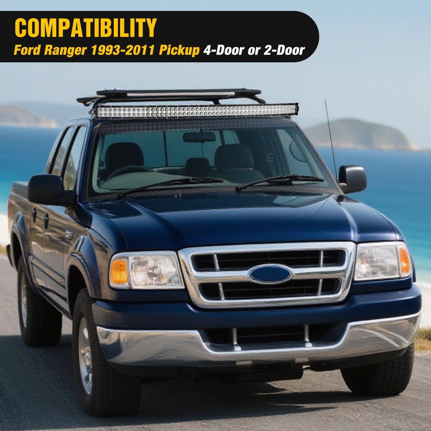 imageNilight 50 inch Curved LED Light Bar Bracket Mounting Upper Windshield Roof Cab Brackets Compatible with Ford Ranger 19932011 Pickup 4Door or 2Door
