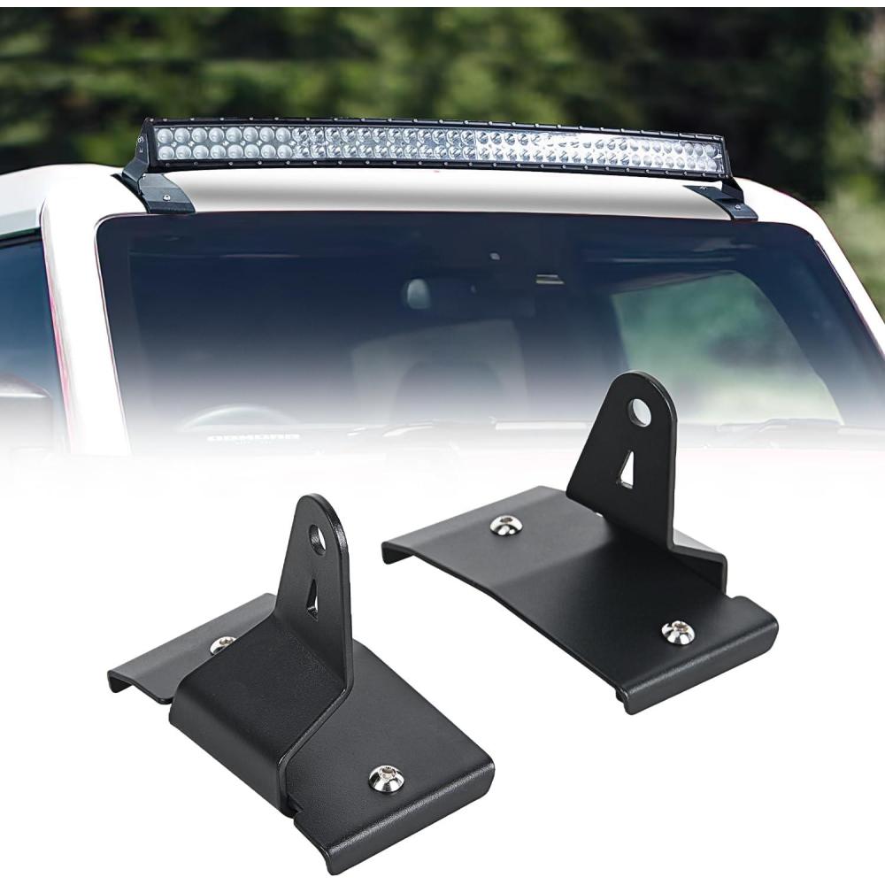 imageNilight 42 inch Curved LED Light Bar Bracket Mounting Upper Windshield Roof Cab Brackets Compatible with Ford Bronco 2 Door and 4 Door 2021 2022 2023 2024