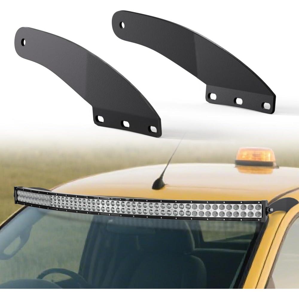 imageNilight 50 inch Curved LED Light Bar Bracket Mounting Upper Windshield Roof Cab Brackets Compatible with Ford Ranger 19932011 Pickup 4Door or 2Door
