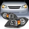 Nilight Headlight Assembly Compatible with 2005 2006 2007 2008 2009 2010 Chevy Cobalt 05-09 Pontiac Pickup Truck Replacement Headlamp Chrome Housing Amber Reflector Driver and Passenger Side(Black Housing+ Amber Reflector)