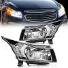 Nilight Headlight Assembly for 2014 2015 Chevy Silverado 1500 Pickup Truck Replacement Headlamp Black Housing Clear Reflector Driver and Passenger Side(Chrome Housing + Clear Reflector)