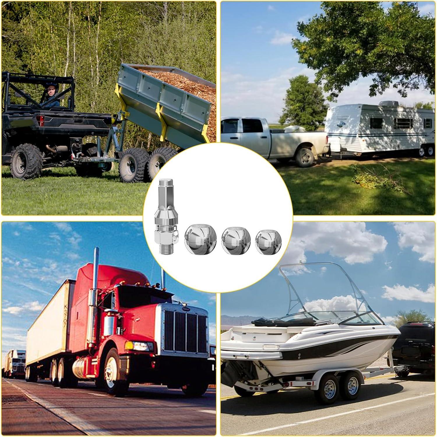 imageNilight 178quot 2quot and 2516quot Diameter Chrome Trailer Hitch Ball Maximum Load Capacity Up to 8000 lbs 1 Inch Shank Universal Fit Gray
