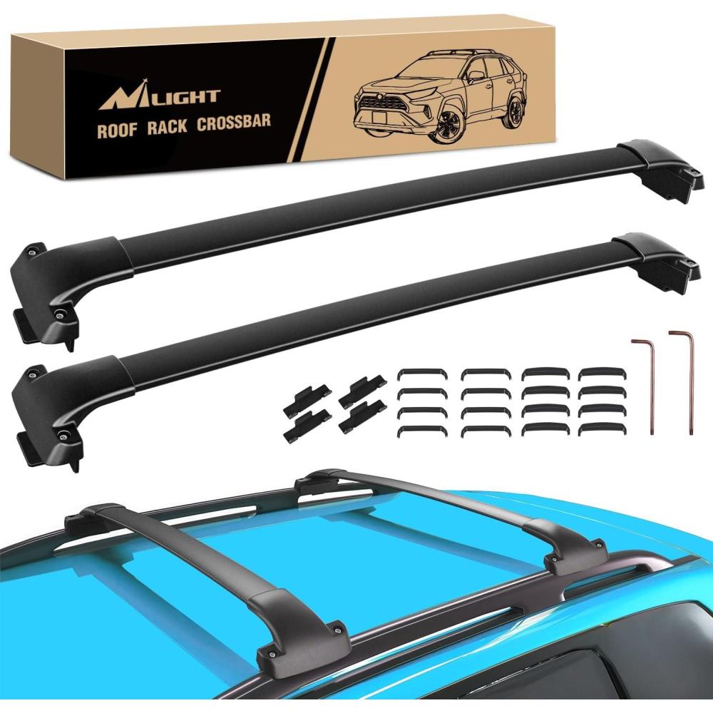 imageNilight Roof Rack Cross Bars Fit for Toyota RAV4 2019 2020 2021 2022 2023 Aluminum Rails Crossbars with AntiTheft Lock for Rooftop Cargo Carrier Luggage Kayak Bike not for AdventureTRD OffRoadSubaru Forester 2014 2023