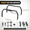 Nilight Adjustable 27-30″ High Truck Ladder Bed Back Compatible with Tacoma/Tundra/Ram 1500/ Silverado/Sierra 1500/ F150/ Gladiator JT/Titan/Frontier/Colorado/Canyon/Ranger with 2 LED Lights