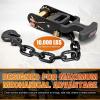 Nilight Car Tie Down Straps with Chain Hook Anchors 4 Pack Adjustable Wheel Straps 2″ x 96″ Lasso Style 3,674 lbs Safe Working Load Comes with Bag for Truck Cars UTV Orange