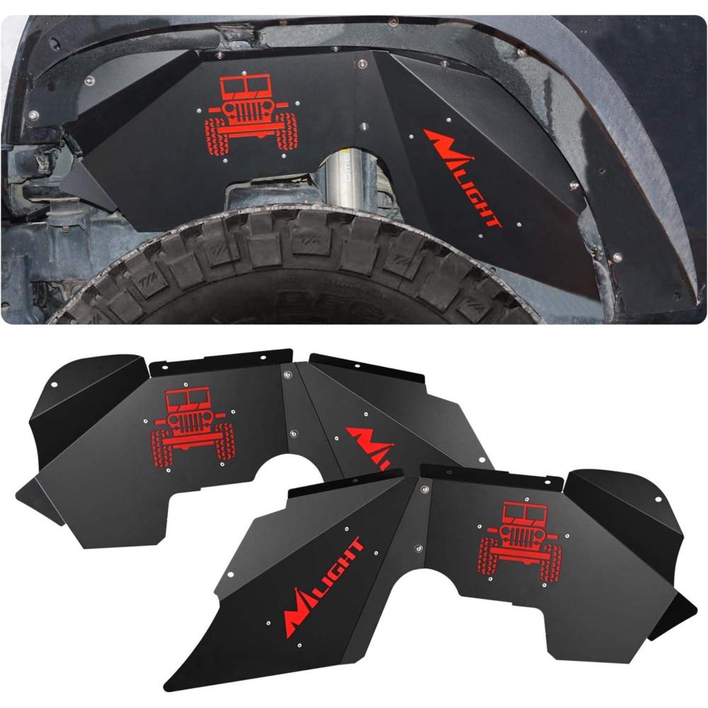 imageNilight TJ Rear Inner Fender Liners Fit for 1997 1998 1999 2000 2001 2002 2003 2004 2005 2006 Jeep Wrangler TJ ampamp LJ2PCS Offroad Powder Coated Steel Splash Mud Guard Wheel Well Liner CoversFront 2Pcs JK 20072018