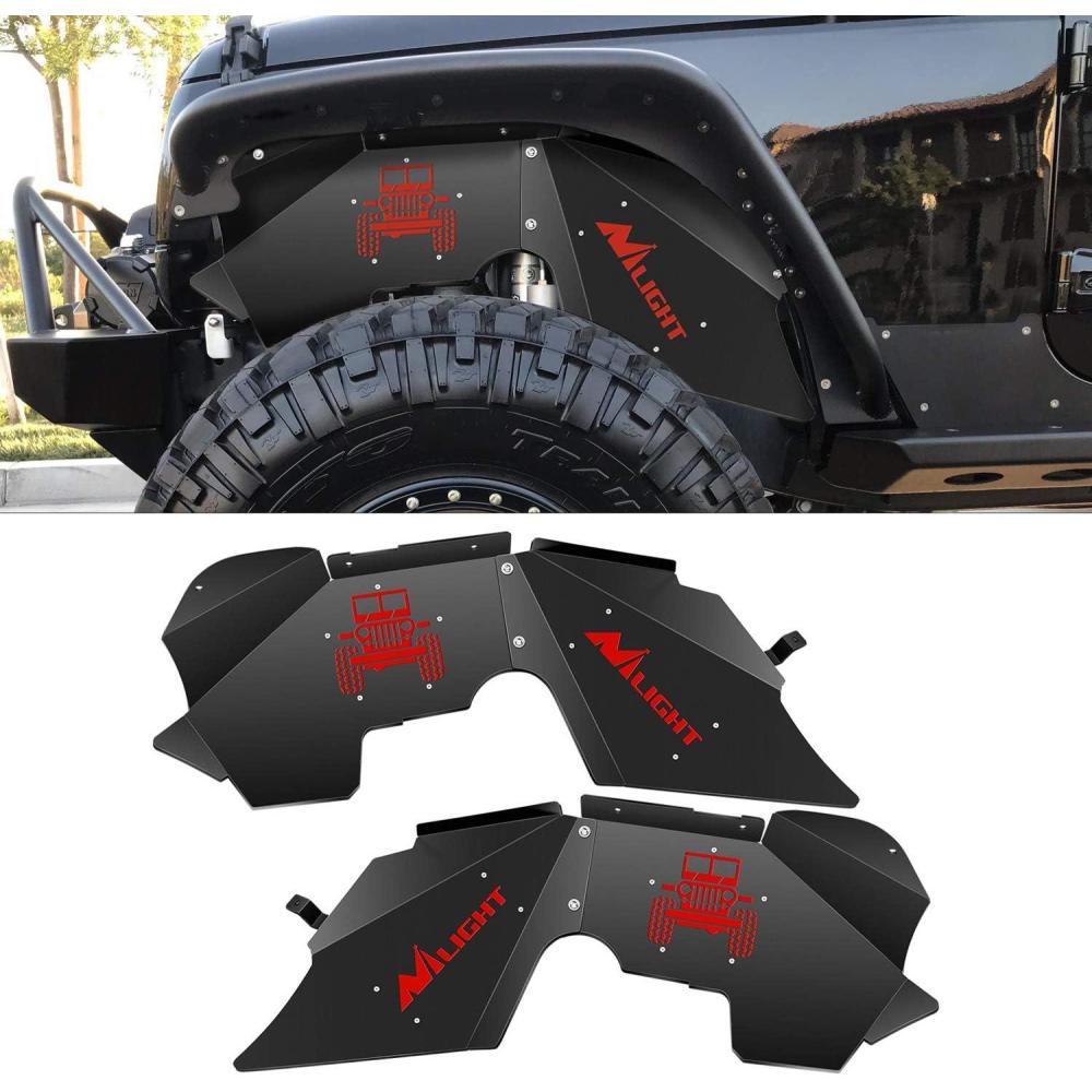 imageNilight TJ Rear Inner Fender Liners Fit for 1997 1998 1999 2000 2001 2002 2003 2004 2005 2006 Jeep Wrangler TJ ampamp LJ2PCS Offroad Powder Coated Steel Splash Mud Guard Wheel Well Liner Covers2Pcs Front JK 20072018