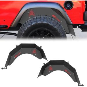 Nilight TJ Rear Inner Fender Liners Fit for 1997 1998 1999 2000 2001 2002 2003 2004 2005 2006 Jeep Wrangler TJ & LJ，2PCS Offroad Powder Coated Steel Splash Mud Guard Wheel Well Liner Covers(2Pcs Rear TJ & LJ 1997-2006)